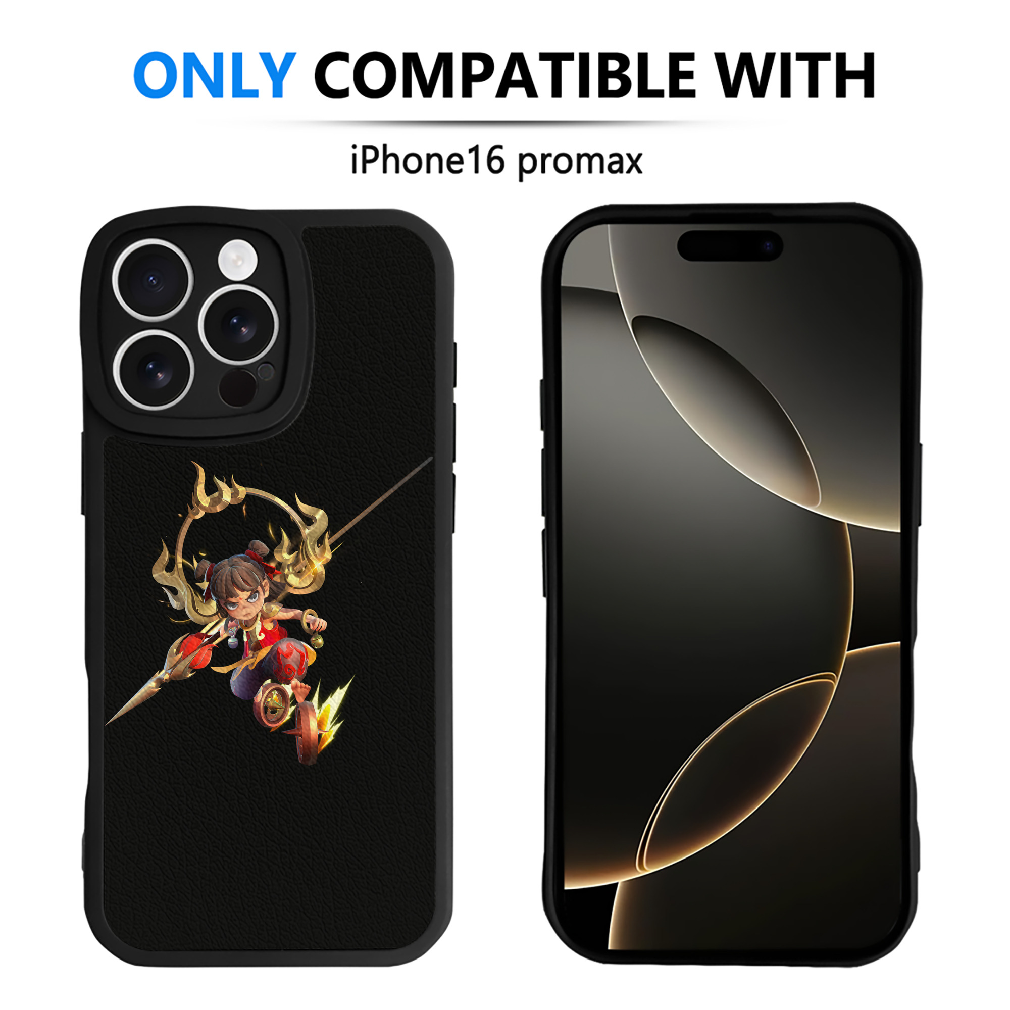 （画像用） Ne Zha 2 ナタ 魔童の大暴れ 【iPhone 16シリーズ対応】シリコンスマホケース（レザー調） 材質：シリコン